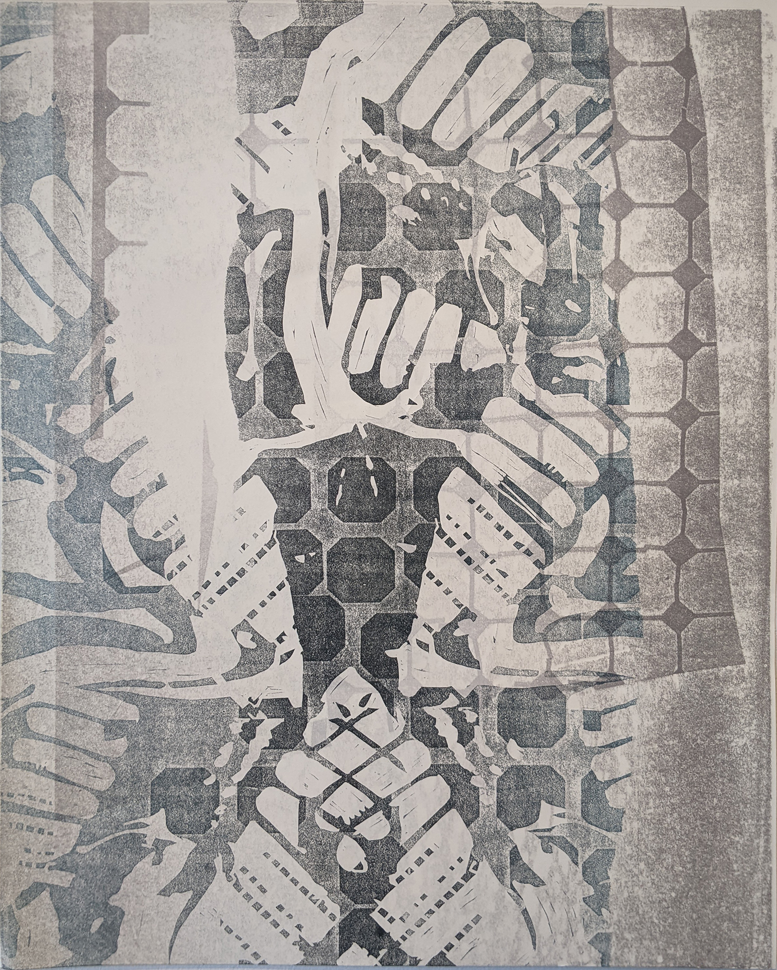 The Memory of the Unknown  • Relief, Pressure Print Monoprint 2023